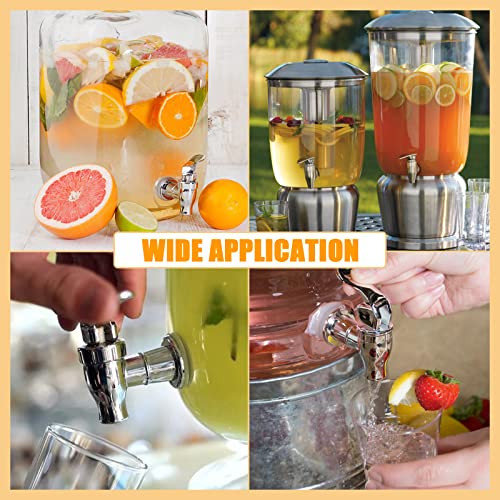 Biaungdo 2 Pcs Replacement Spigot for Beverage Dispenser, Silver Push Style Beverage Dispenser Carafe Spigot Water Dispens...