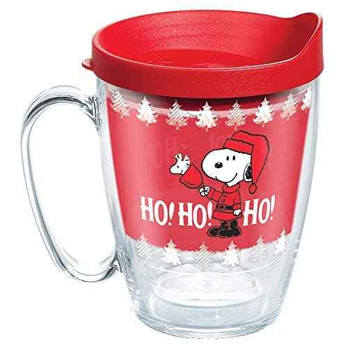 Tervis Peanuts - Ho Ho Ho Christmas Made in USA Double Walled Insulated Tumbler Travel Cup Keeps Drinks Cold & Hot, 16oz Mug, Classic