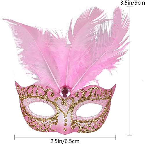 Coddsmz Women Feather Masquerade Mask Venetian Party Mask Mardi Gras Masks Princess Fancy Dress Halloween Costume Masks Adult