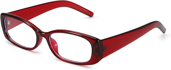 DreamCalf Rectangle Fake Glasses for Women Trendy Y2K Office-Siren Blue Light Glasses with Clear Lenses
