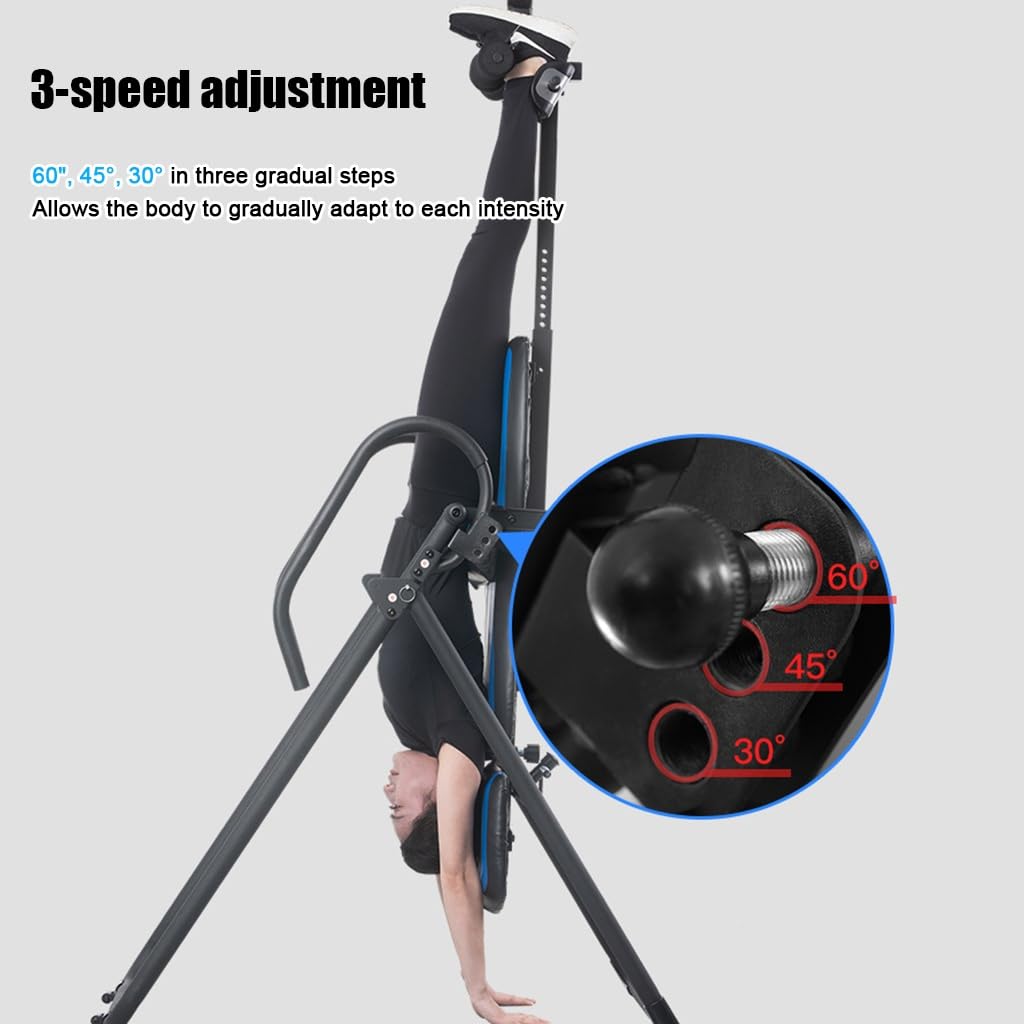 RIEJIN Premium Inversion Table with Removable Head Pillow & Lumbar Support Pad, Heavy Duty - up to 330 lbs