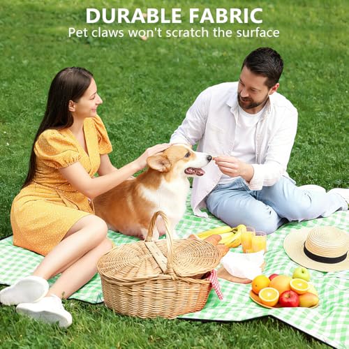 OBTANIM Extra Large Picnic Blanket 80 x 80 Inch Waterproof Foldable Beach Blankets Outdoor Picnic Mat for Camping Grass La...