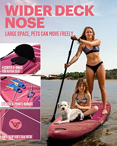 Skatinger Meteor Red & Lava Green Bundle｜11'6"x35" Super Wide Inflatable Stand Up Paddle Boards, All Accessories2, 100L Ba...