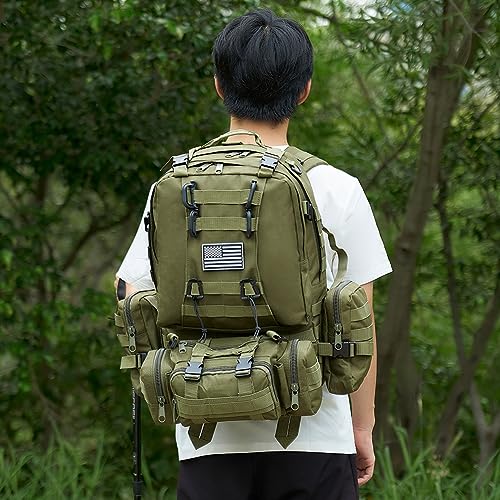 CALUOMATT Large Military Tactical Backpack for Men, 40-50L Backpacks for Women, Bug out Bag Army 3 Days Pack Bags Rucksack...
