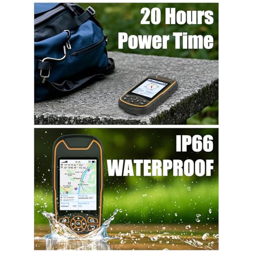 A8 Handheld GPS for Hiking, Lightweight and Waterproof Handheld Navigator, 3.2 Inch Color Screen, Compact Handheld GPS wit...