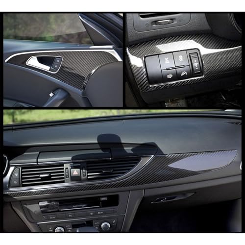 Carbon Fiber Vinyl Wrap for Cars, 6D High Gloss Car Wraps Vinyl Roll Bubble Free, PVC Self Adhesive Automotive Sticker Dec...