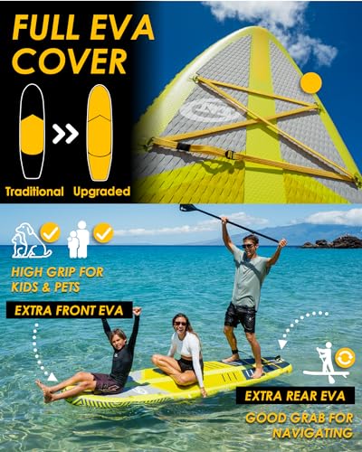 MOUSA 10‘8/11'×35" Extra Wide Inflatable Stand Up Paddle Board, Stable Paddleboard SUP for 2 People/Family, Anti-Slip Full...
