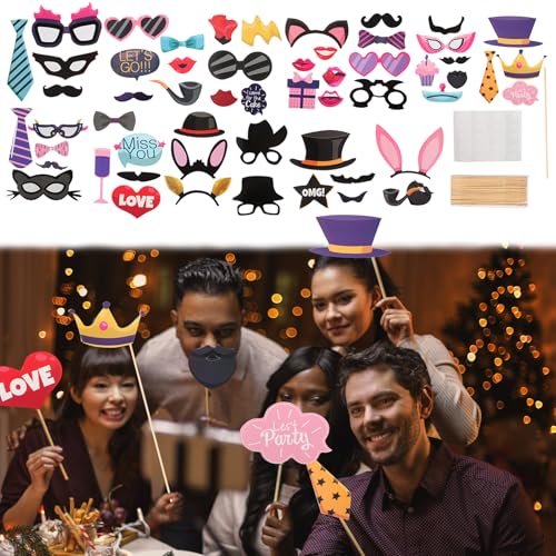 Large Funny Photo Booth Props for Adults, Photo Booth Props Set for New Years, Birthday, Wedding, Bachelorette, All Theme ...