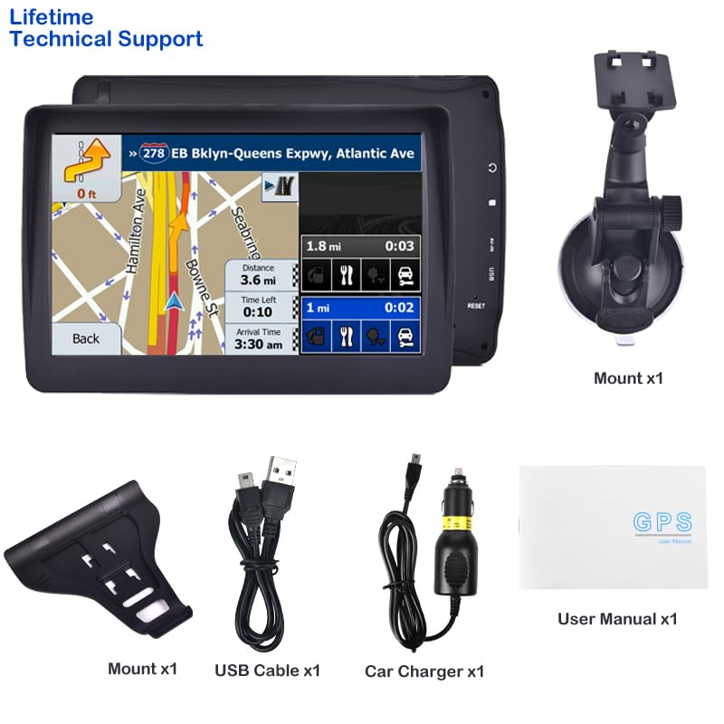 GPS Navigation for Car Truck Navigator 2025 Latest Maps 7 Inch Touch Screen Vehicle GPS Commercial Trucker Navigation Voic...