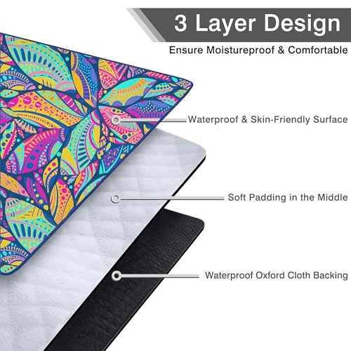 Fefede Waterproof Picnic Blankets Foldable & Portable 60''x80'' Boho Picnic Mat for Outdoors, Large Washable Picnic Blanke...