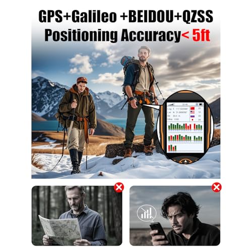 A8 Handheld GPS for Hiking, Lightweight and Waterproof Handheld Navigator, 3.2 Inch Color Screen, Compact Handheld GPS wit...