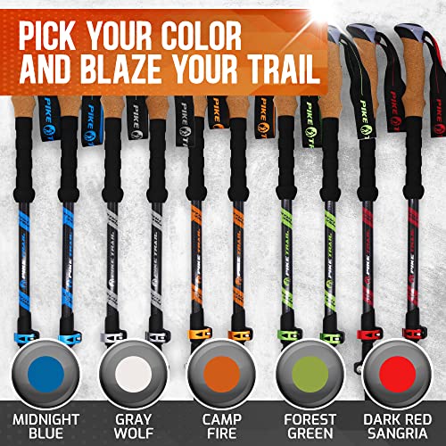 Pike Trail Trekking Poles - Lightweight Carbon Fiber Collapsible Sticks for Walking and Hiking - for Men and Women - Adjus...
