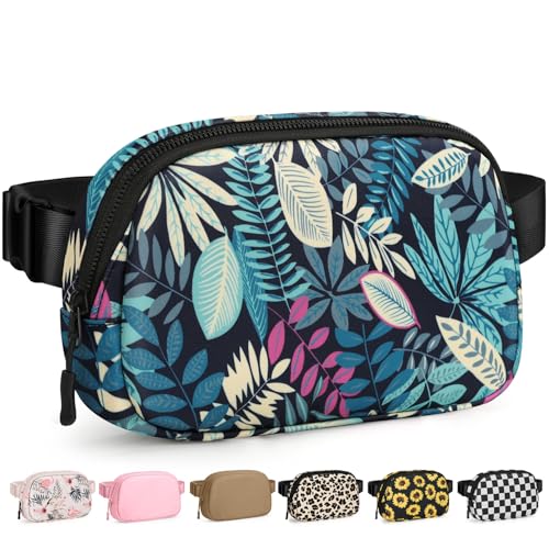 Pritent Fanny Packs for Women Cross Body Bag Waterproof Belt Bag with Adjustable Strap and Zipper Back Pocket Small Crossb...
