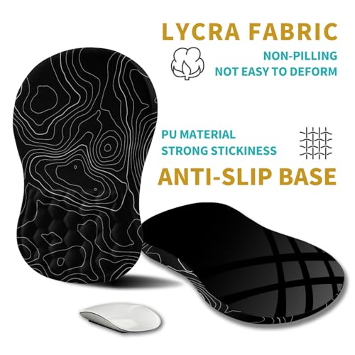 Hokafenle Ergonomic Mouse Pad Wrist Support, Wrist Rest Mousepad for Carpal Tunnel Pain Relief with Integrated Memory Foam...