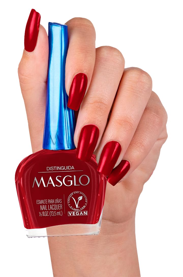 MASGLO Tradicional - Set of 4 Nail Polishes 13-Free Formula, Up to 7 Days of Wear, High-Coverage & Glossy Finish, Vegan - (0.5 o