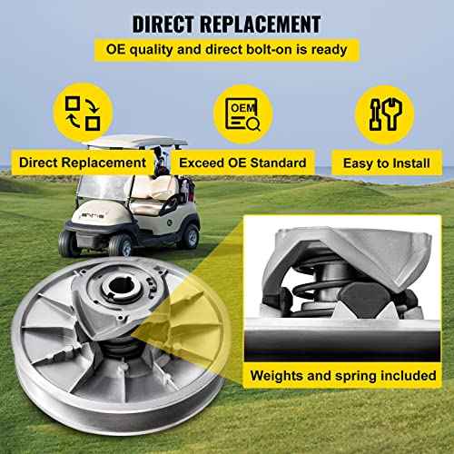 Vevor Supsuper Golf Cart High Torque Driven Clutch for Club Car DS & Precedent 1997 to Up Club Car 4-Cycle Gas Golf Cart Model, Silver