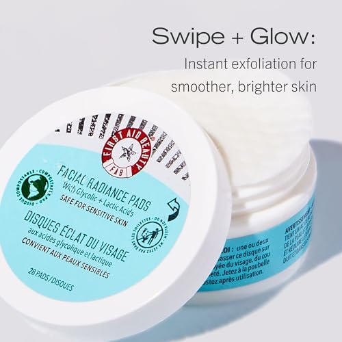 First Aid Beauty - Hydrated Glow Kit: KP Bump Eraser Body Scrub, 4 oz, Facial Radiance Pads, 28 Pads, Pure Skin Face Clean...