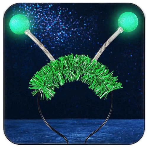 DRESBE Light Up Alien Headband LED Space Headbands Glow Antenna Hair Accessories for Women