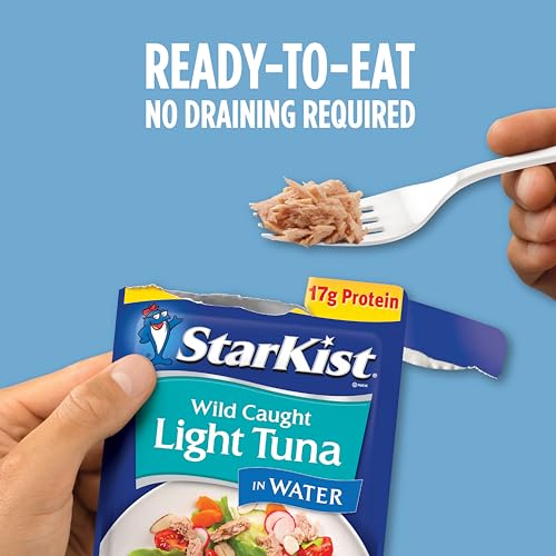 StarKist Chunk Light Tuna in Water, 2.6 oz Pouch (24 Pack) Ready to Eat Wild Caught Tuna, 17g Protein, 70 Calories Per Ser...