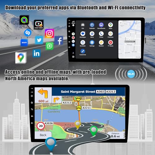 for Honda Accord 7th 2003 2004 2005 2006 2007, Android 13 Car Stereo with Wireless Carplay Android Auto, 10 inch Touchscre...