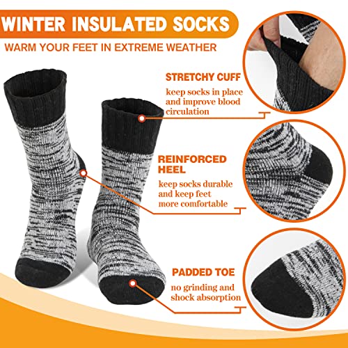 3 Pairs Warm Thermal Socks for Women & Men Winter Ski Thick Boot Insulated Socks for Cold Weather