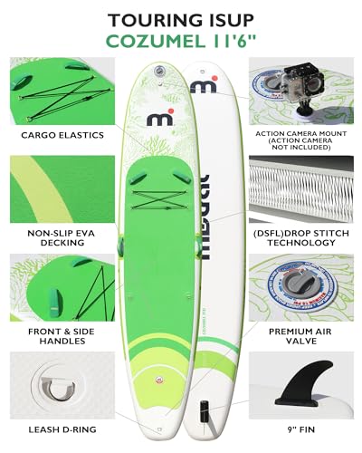 Mistral Stand Up Paddle Board, 11'6 x31''x6'' Inflatable SUP with Premium Paddleboard Accessories, Carry Bag, Dual Action ...