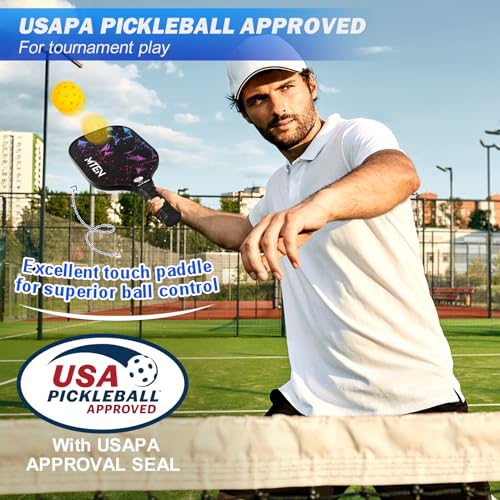 Pickleball Paddles, USAPA Approved Fiberglass Surface Pickleball Set with Pickleball Rackets, Pickleball Paddles Set for ...