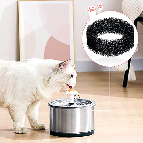 Tuanse 8 Pieces Cat Pet Water Fountain Filters Replacement Round Filter Foam for Pet Cat Drink Water Sponge Filter Replace...