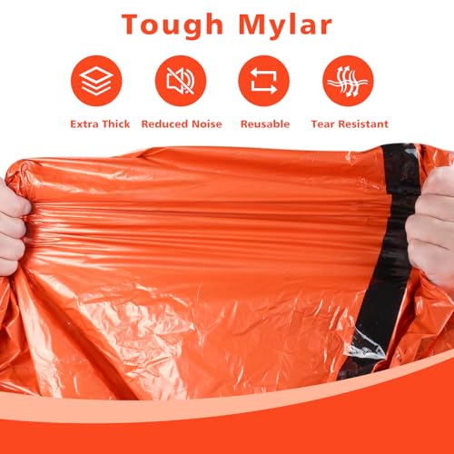 Zmoon Emergency Sleeping Bag Survival Bag, Portable Waterproof Thermal Bivy Sacks,Bivvy Bags,Camping Mylar Sleeping Bag Su...