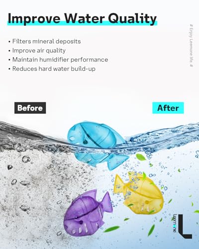Leemone Humidifier Cleaning Fish for Humidifiers & Fish Tanks, 10 Pack Humidifier Cleaner, Purifies Water, Reduces Scale