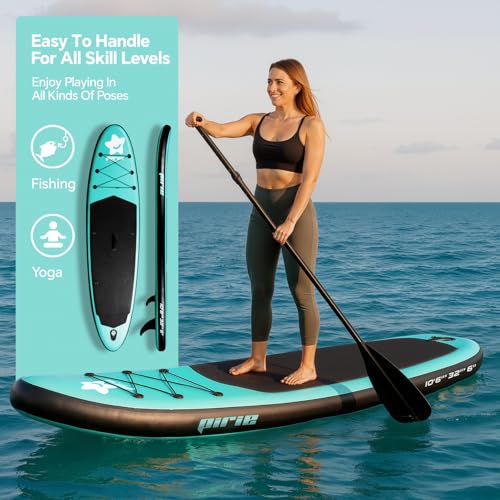 (Extra Large) Inflatable Paddle Board, SUP for 2+1 People/Family, Stand Up Paddle Board with (Beginner Friendly) StabilTra...