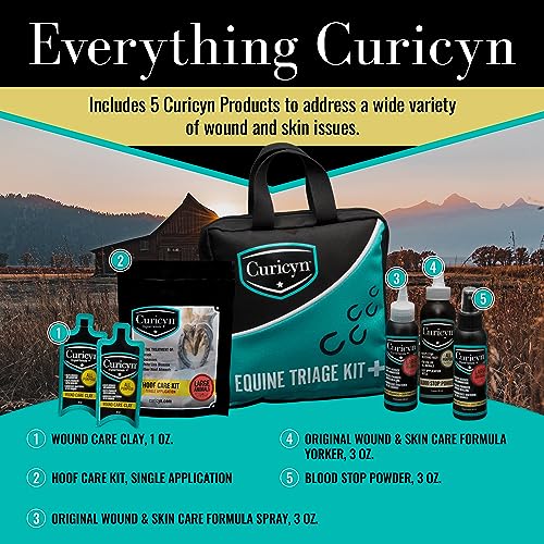 Curicyn Equine Triage Kit - 36 Piece Equine First Aid Kit for Horses - Contains Equine Emergency Essentials Including Hoof...