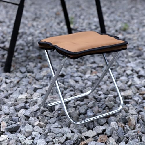 Hangbag Folding Chair for Camping, Portable Folding Stool, Outdoor Collapsible Camping Chairs, Brown