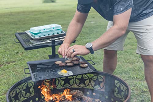 GameMaker Open Fire Cooking Grill – Portable Campfire Grill for Open Flame Cooking, Firepits, Outdoor Fire Rings & Camping...