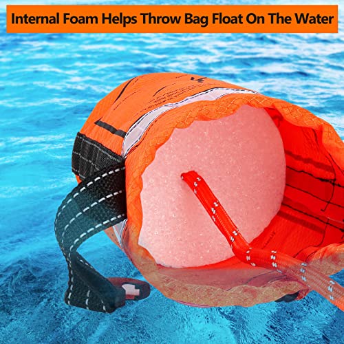 NTR Water Rescue Throw Bag with 50/70/98 Feet of Rope in 3/10 Inch Tensile Strength Rated to 1844lbs, Throwable Device for...