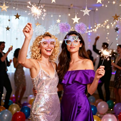 LaVenty 2026 Happy New Year Party Supplies 2026 Photo Booth Props New Year Headband New Year Eve Party Supplies Photo Boot...
