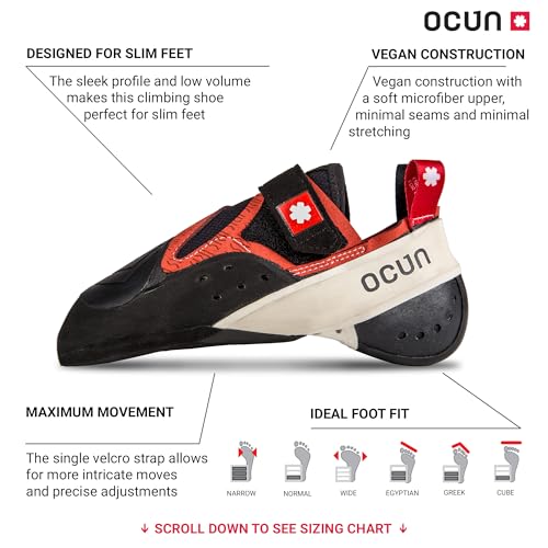 Ocun Iris Rock Climbing & Bouldering Shoe for Narrow Feet for Indoor & Outdoor Climbs