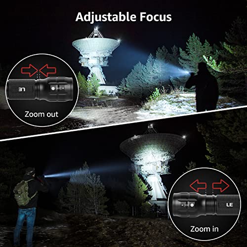 Lighting EVER LED Flashlights High Lumens, Small Flashlight, Waterproof, Adjustable Focus Flash Light for Outdoor, Emergen...