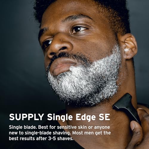 SUPPLY Single Edge SE Blade Refills for Men – Pack of 8 Japanese-Made Black Label Injector Razor Blades – Fits the SUPPLY ...