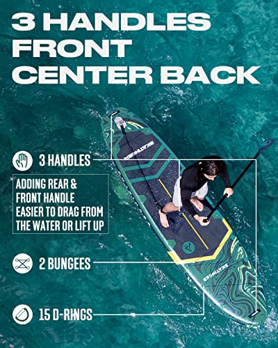 Skatinger Meteor Blue & Lava Green Bundle｜11'6"x35" Super Wide Inflatable Stand Up Paddle Boards, All Accessories2, 100L B...