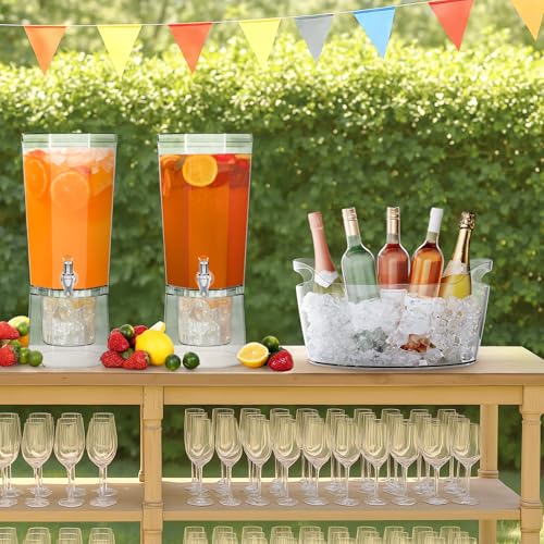 Lifewit 6.5L Ice Bucket for Parties 2 Pcs (in 1 Package), Portable Drink Bucket for Cocktail Bar, Plastic Champagne Cooler...