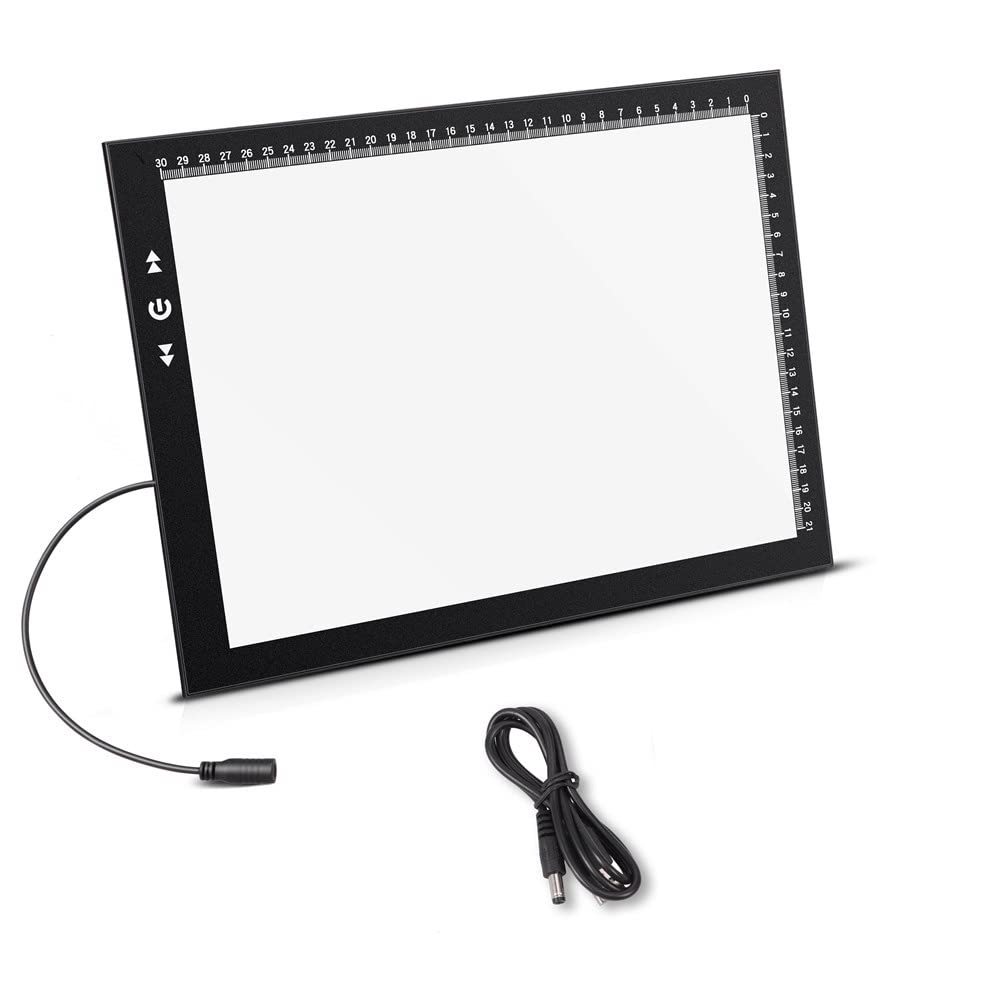 HSK A4 LED Light Box Light Pad Lock/Unlock Modes Touch Dimmer Button Dimmer 5 Level Brightness Led 7000 Lux for Tatoo,Trace, Dra