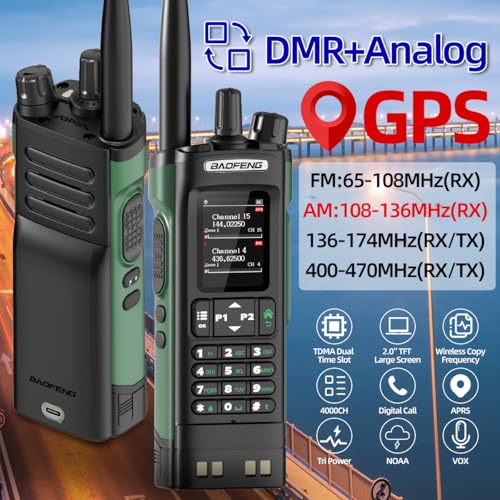 BAOFENG DM32 DMR Radio Ham Radio Handheld Rechargeable Walkie Talkies Long Range DM32UV Two Way Radio NOAA Weather Radio w...