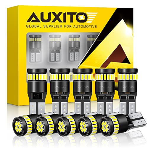 AUXITO 194 LED Light Bulb 6000K White 168 2825 W5W T10 Wedge 24-SMD 3014 Chipsets LED Replacement Light Kit Error Free for...