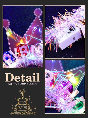 DRESBE Light Up Birthday Headband LED Crown Headbands Birthday Party Favors Hair Accessories for Women