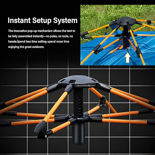 TGpao Quick Set Up Waterproof 4-Person Camping Tent with Bug Netting - Instant Pop-Up Tent for Family Camping & Hiking | A...