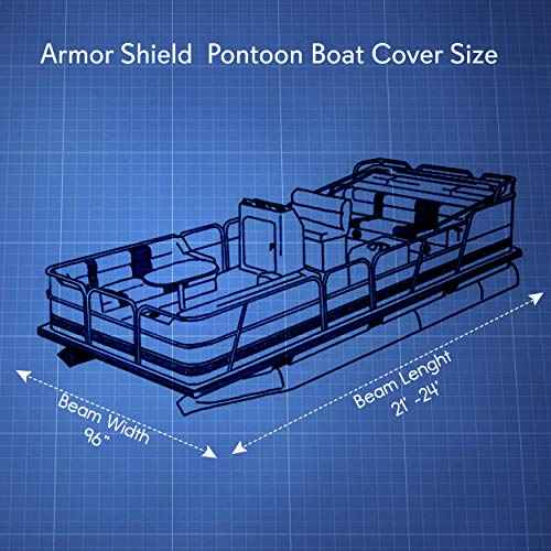 Pyle Boat Cover for Deck Boats - 21-24 ft Heavy Duty Pontoon Boat Cover, Waterproof Marine Grade Polyester, UV & Weather Resistant, Fits Beam Width up to 94", Storage Bag,