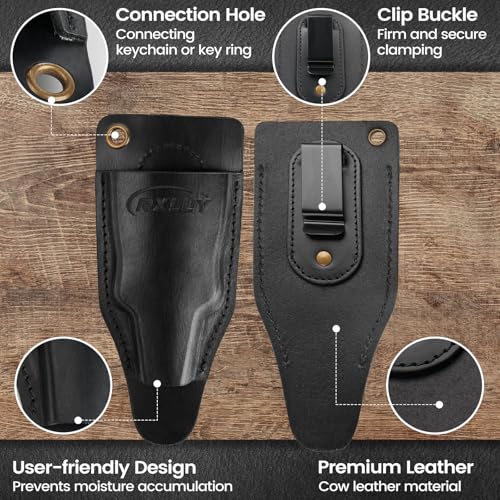 RXLUY Fishing Pliers Holster with Retractable Lanyard, Universal Fit for Most Sea Fishing & Wild River Lure Tongs Leather ...