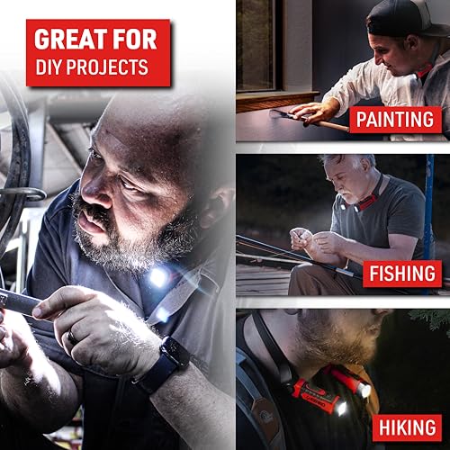 EZRED ANYWEAR Rechargeable Neck Light for Hands-Free Lighting - NK15, Perfect Light for Mechanics, Camping, Hunting, DIY P...