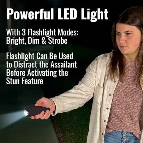Mace 2-in-1 Rechargeable Stun Gun for Self Defense - High Voltage Electric Power, Bright LED Light, Easy to Use Safety Switch, Personal Protection Self Defense for Women & Men
